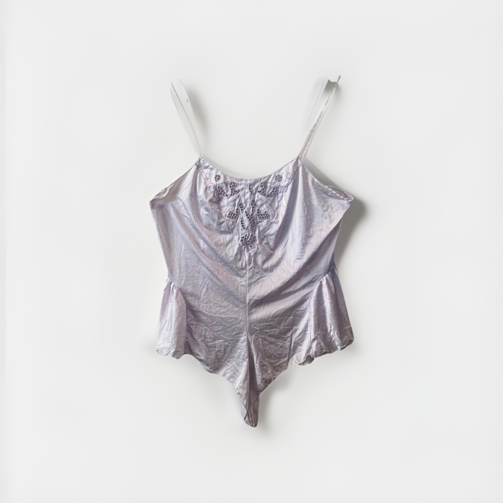 Gilead Vintage Bodysuit Lingerie Women L Lilac Rayon Lightweight 1 Piece New Tag